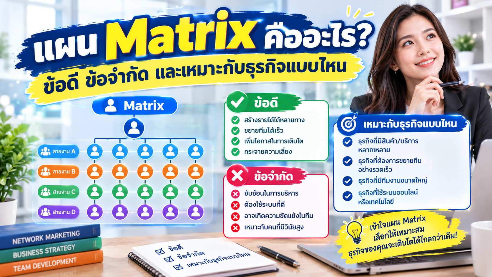 แผน Matrix คืออะไร? ข้อดี ข้อจำกัด และเหมาะกับธุรกิจแบบไหน