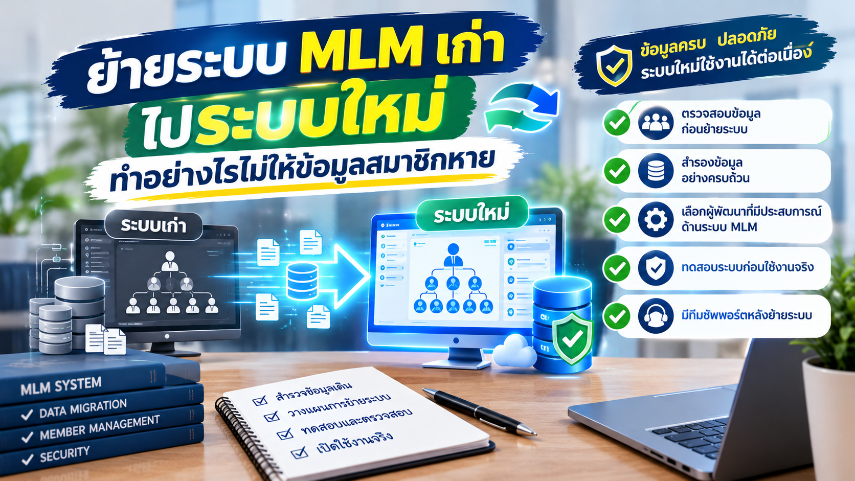 ย้ายระบบ MLM เก่าไประบบใหม่ ทำอย่างไรไม่ให้ข้อมูลสมาชิกหาย